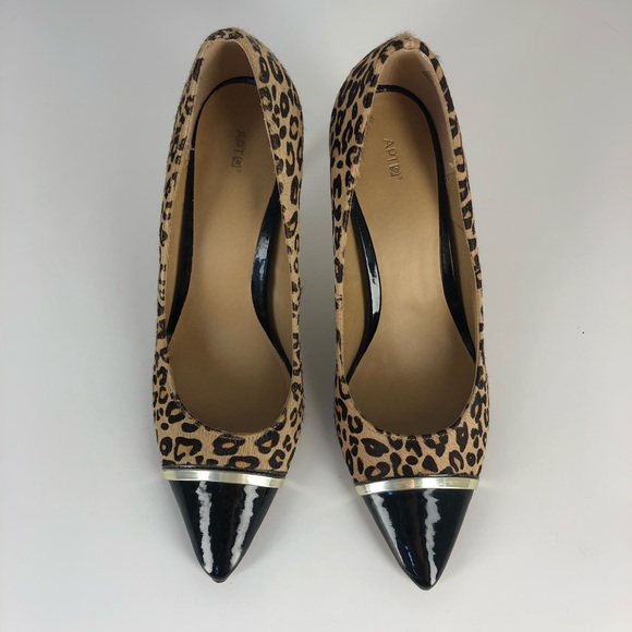 Apt. 9 Leopard Calf fur Poited Toe Heels Pumps Size 8.5 - Picture 1 of 10
